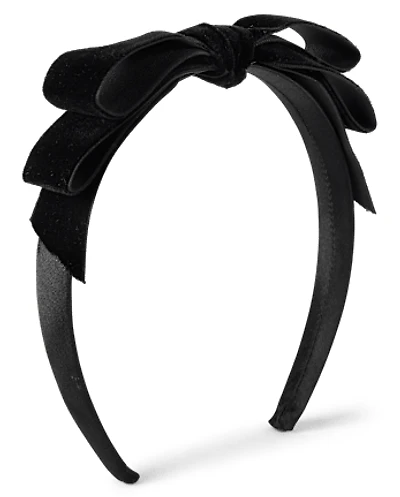 Girls Bow Velour Headband