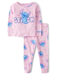 Baby And Toddler Girls Stitch™ Snug Fit Cotton Pajamas