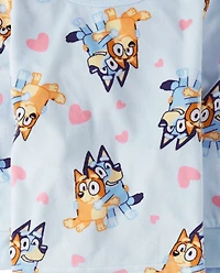 Baby And Toddler Girls Bluey™ Hearts Fleece Pajamas