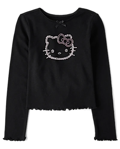 Girls Hello Kitty® Embellished Ribbed Baby Tee