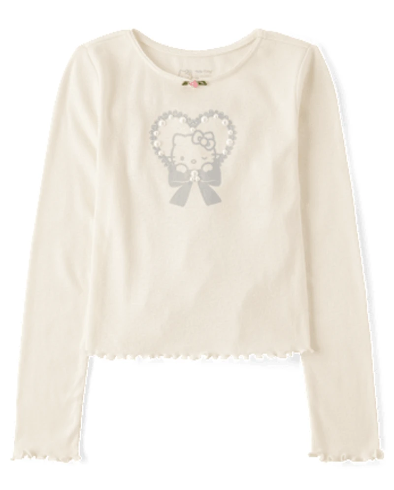 Girls Hello Kitty® Embellished Ribbed Baby Tee