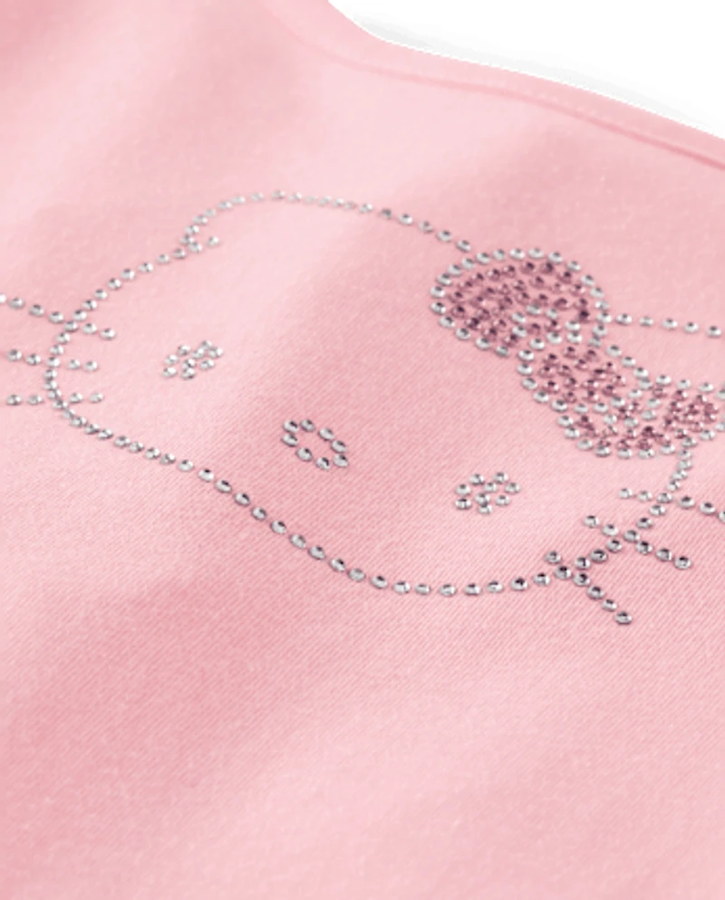 Girls Hello Kitty® Rhinestone Tiered Drop Waist Dress