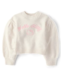 Girls Hello Kitty® Embroidered Chenille Sweater