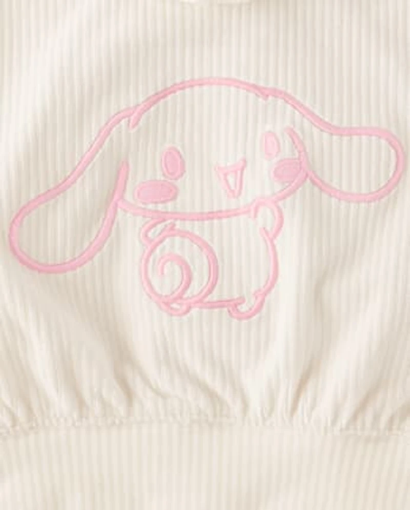 Girls Hello Kitty® Embroidered Velour Zip Up Hoodie