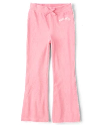 Girls Hello Kitty® Embroidered Velour Flare Lounge Pants