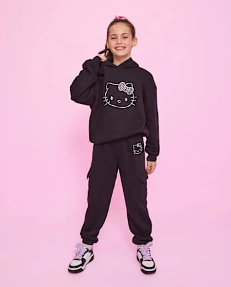 Girls Hello Kitty® Rhinestone Premium Fleece Oversized Hoodie