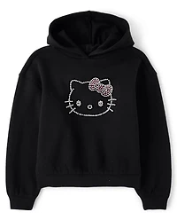 Girls Hello Kitty® Rhinestone Premium Fleece Oversized Hoodie