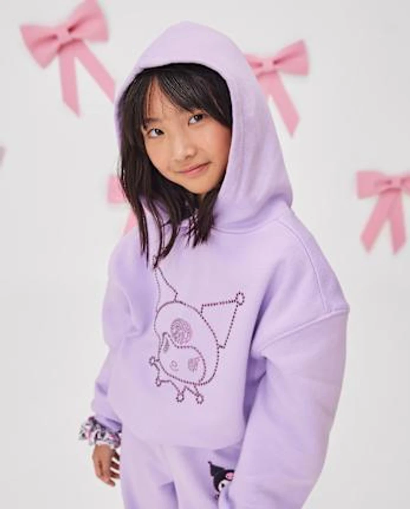 Girls Hello Kitty® Rhinestone Premium Fleece Oversized Hoodie