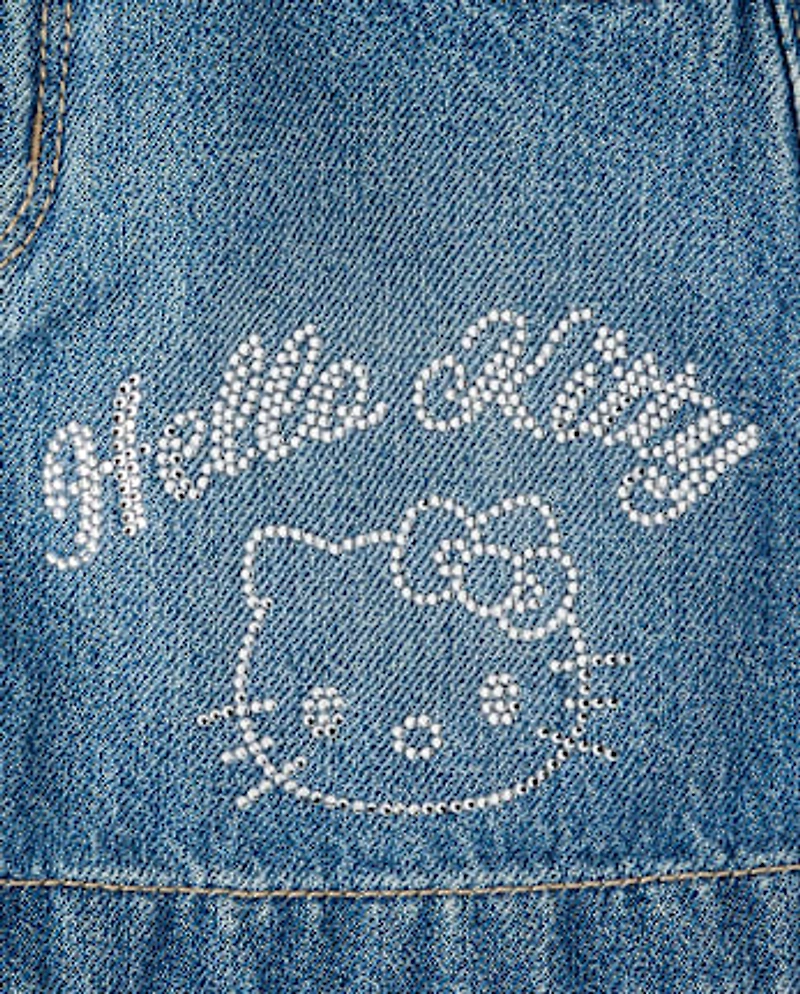 Girls Hello Kitty® Rhinestone Denim Skirt