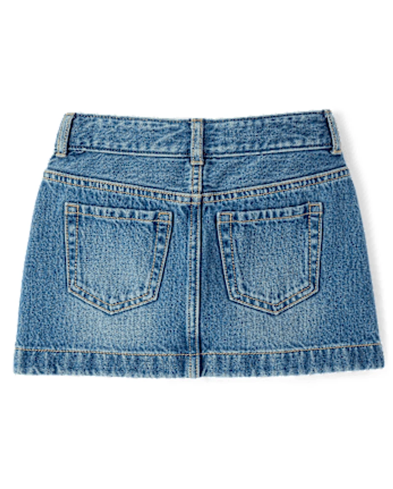 Girls Hello Kitty® Rhinestone Denim Skirt