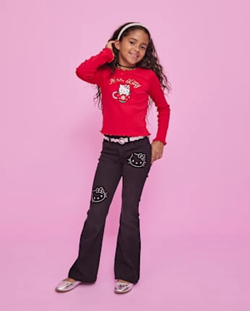 Girls Hello Kitty® Rhinestone Flare Jeans
