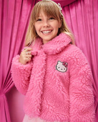 Girls Hello Kitty® Applique Sherpa Jacket