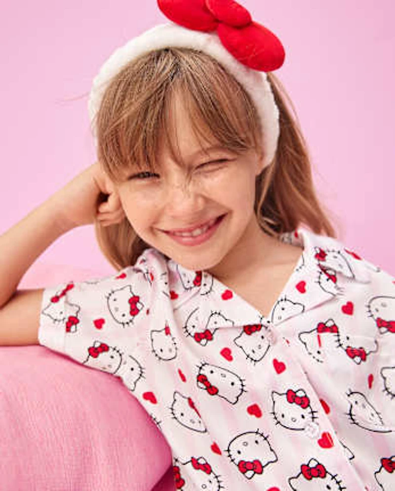 Girls Hello Kitty® Heart Satin Pajamas