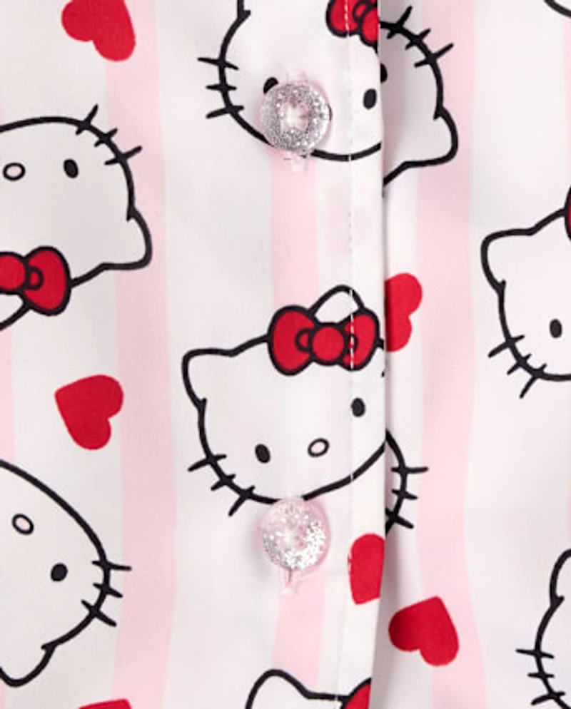 Girls Hello Kitty® Heart Satin Pajamas