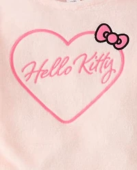 Girls Hello Kitty® Embroidered Heart Fleece Pajamas
