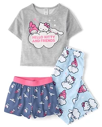 Girls Hello Kitty® And Friends 3-Piece Pajama Set