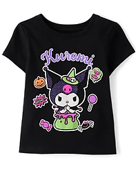 Toddler Girls Kuromi™ Glow Halloween Graphic Tee