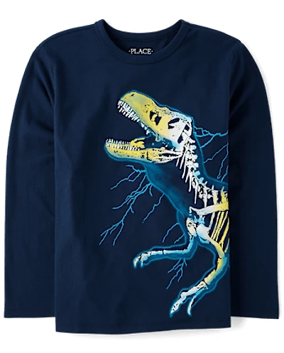 Boys Dino Skeleton Graphic Tee