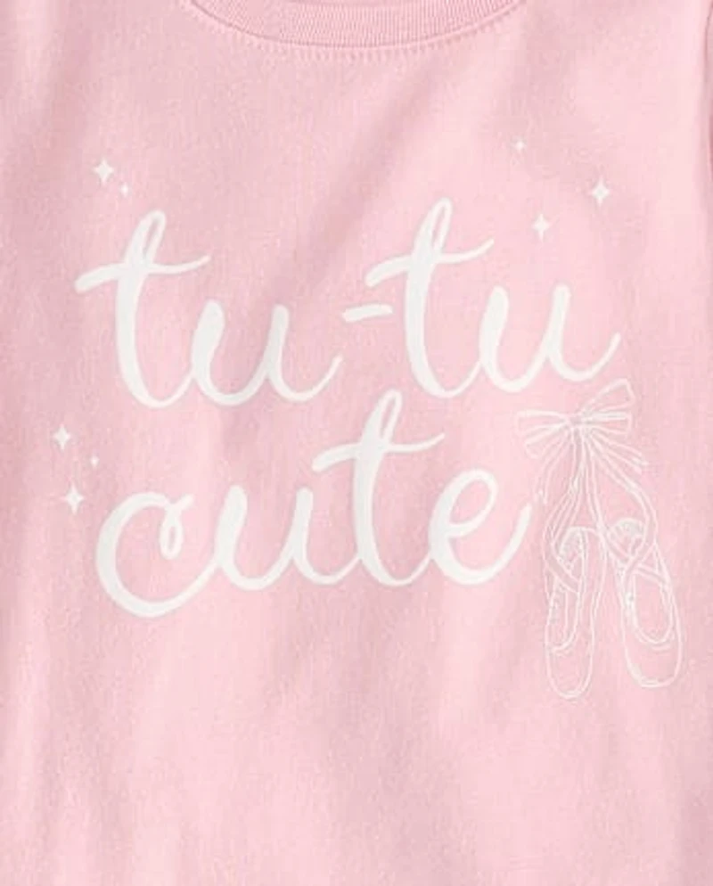 Baby And Toddler Girls Tutu Cute Graphic Tee