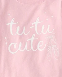 Baby And Toddler Girls Tutu Cute Graphic Tee