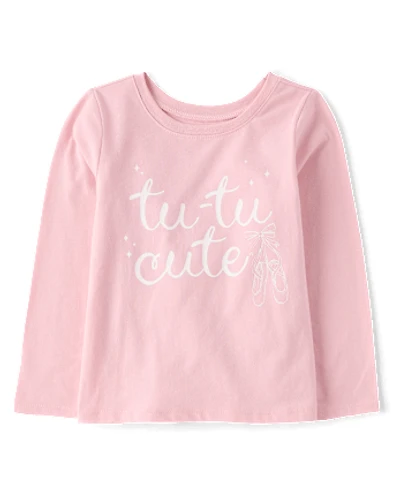 Baby And Toddler Girls Tutu Cute Graphic Tee