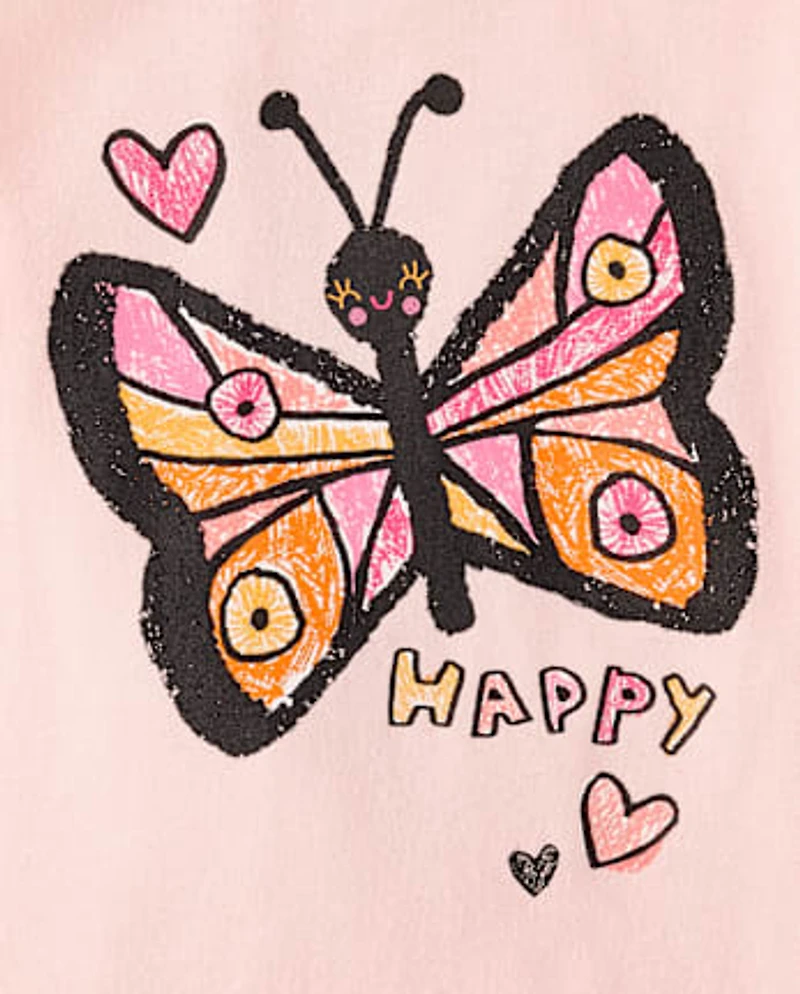 Baby And Toddler Girls Butterfly Graphic Tee