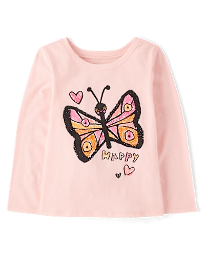 Baby And Toddler Girls Butterfly Graphic Tee