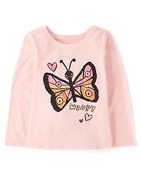 Baby And Toddler Girls Butterfly Graphic Tee