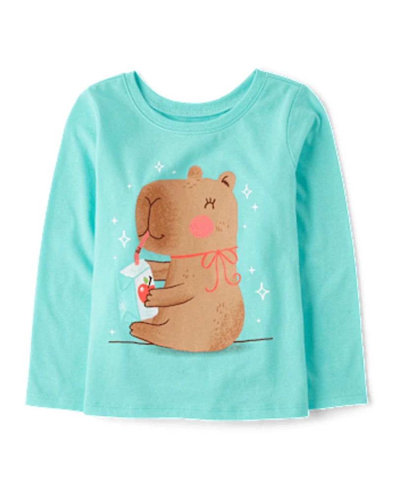 Baby And Toddler Girls Juicebox Capybara Graphic Tee