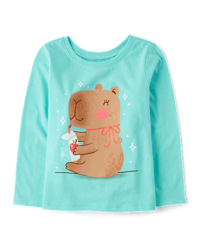 Baby And Toddler Girls Juicebox Capybara Graphic Tee