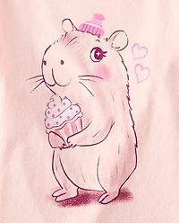 Girls Cupcake Capybara Graphic Tee