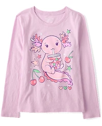 Girls Axolotl Doodles Graphic Tee