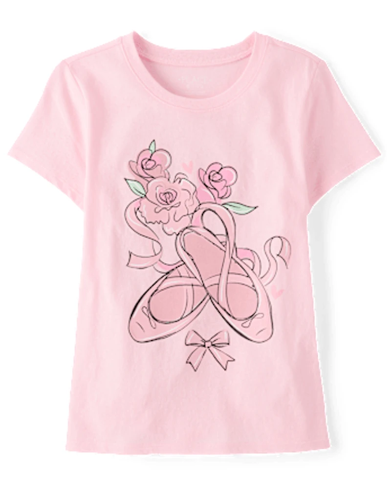 Girls Ballet Shoes Graphic Tee