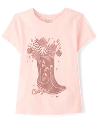 Girls Cowgirl Boots Graphic Tee