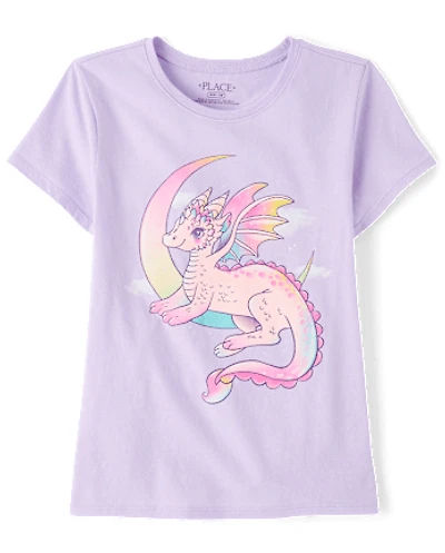 Girls Moon Dragon Graphic Tee