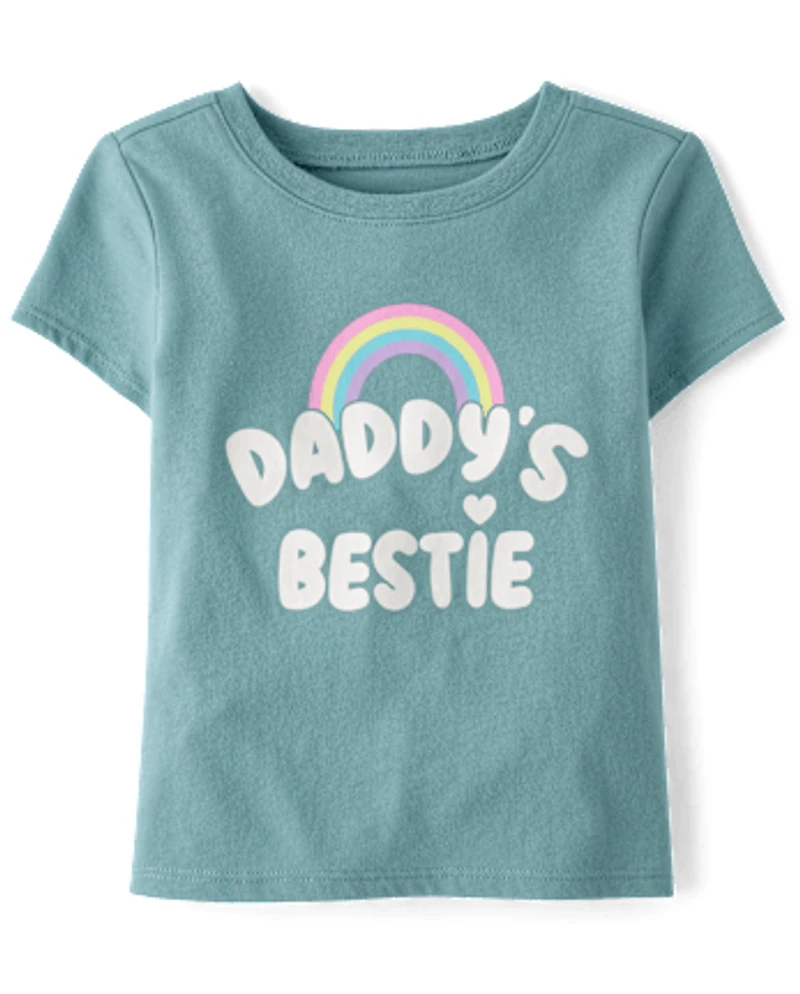 Baby And Toddler Girls Daddy's Bestie Graphic Tee