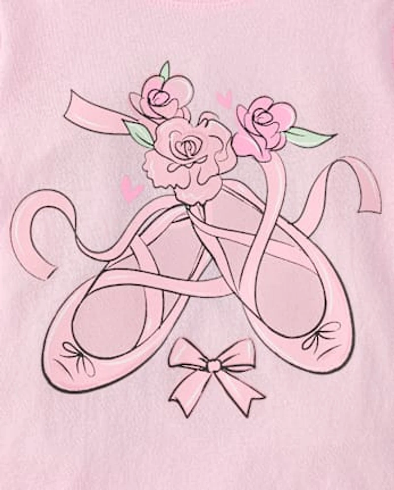 Baby And Toddler Girls Ballet Shoes Graphic Tee