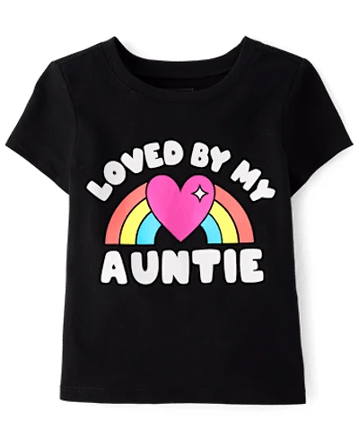 Baby And Toddler Girls Loved By My Auntie Graphic Tee