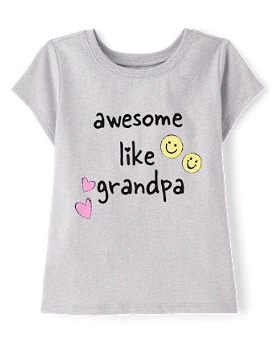 Baby And Toddler Girls Awesome Like Grandpa Graphic Tee