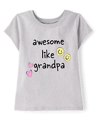 Baby And Toddler Girls Awesome Like Grandpa Graphic Tee