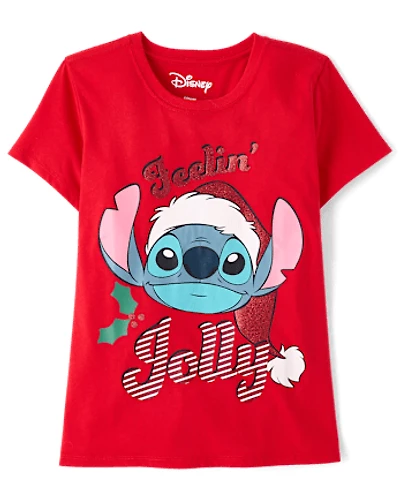 Girls Stitch™ Jolly Christmas Graphic Tee