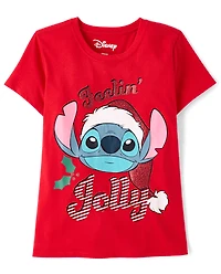 Girls Stitch™ Jolly Christmas Graphic Tee