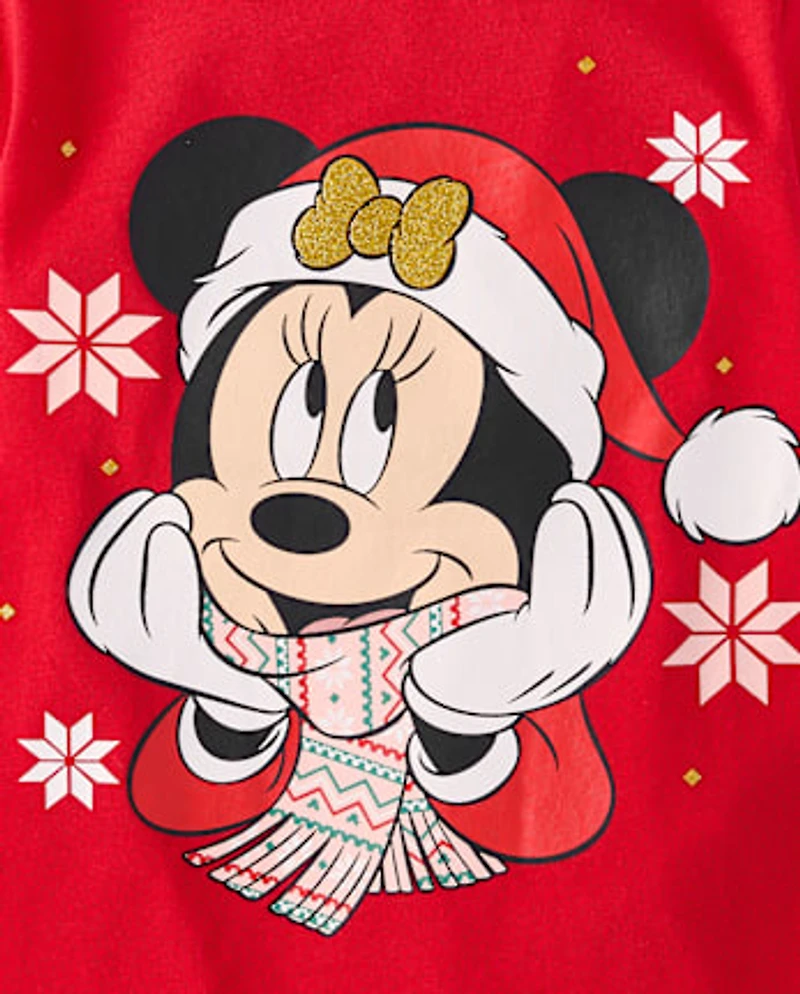 Baby And Toddler Girls Minnie Mouse™ Snowflake Christmas Graphic Tee