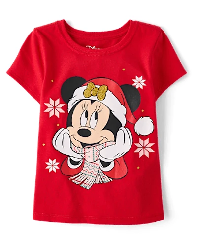 Baby And Toddler Girls Minnie Mouse™ Snowflake Christmas Graphic Tee