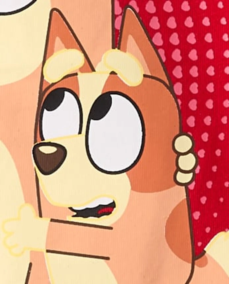 Baby And Toddler Girls Bluey™ Hugs Kisses Valentine's Day Graphic Tee