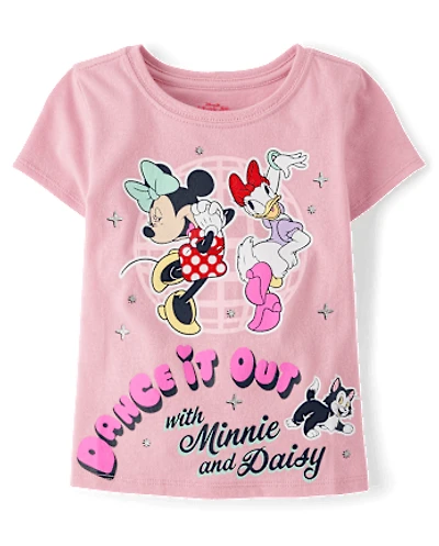 Baby And Toddler Girls Minnie Mouse™ Daisy Dancing Glitter Graphic Tee