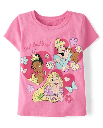 Baby And Toddler Girls Disney™ Princess Glitter Graphic Tee