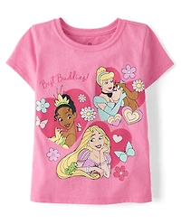 Baby And Toddler Girls Disney™ Princess Glitter Graphic Tee