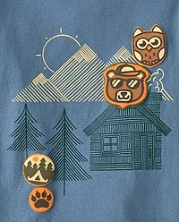 Baby And Toddler Boys Camping Patches Graphic Tee