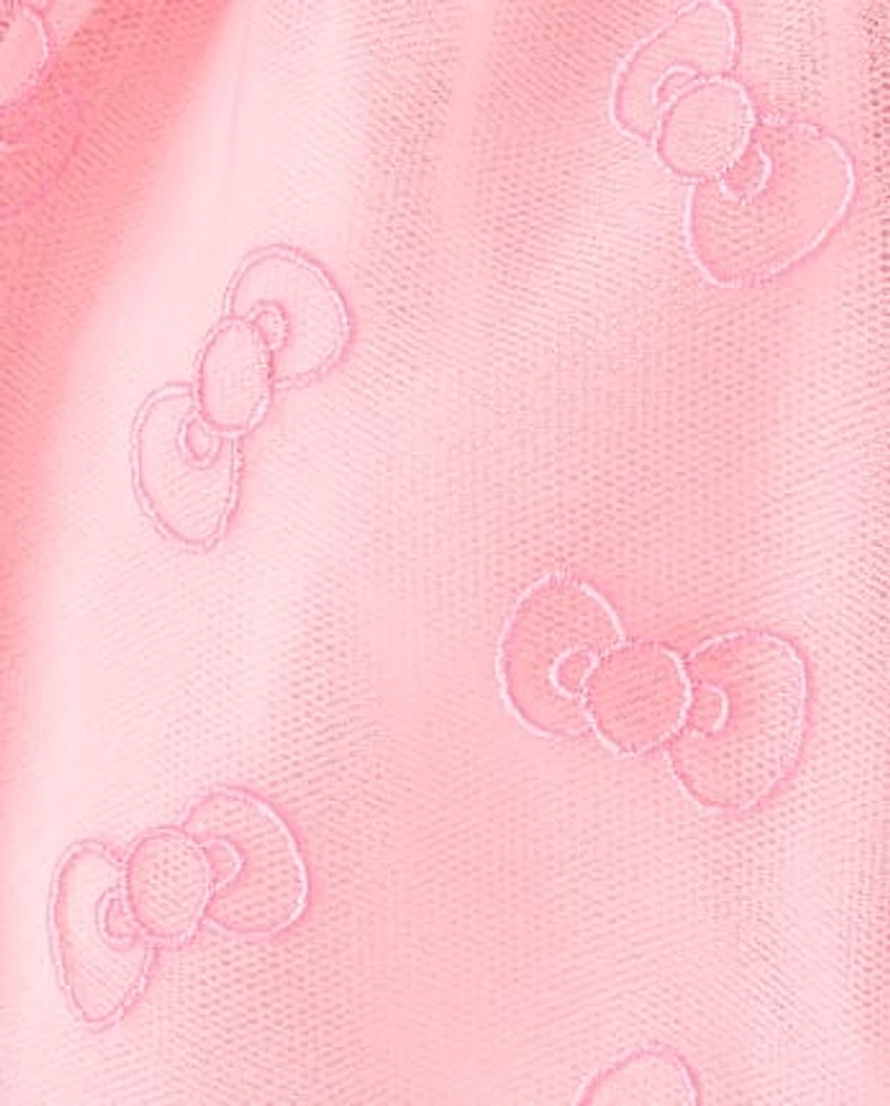 Girls Hello Kitty® Embroidered Bow Mesh Skirt
